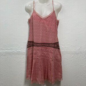 American Eagle Y2K Mini Sweetheart Dress Spaghetti Straps Beaded Pink Size 6